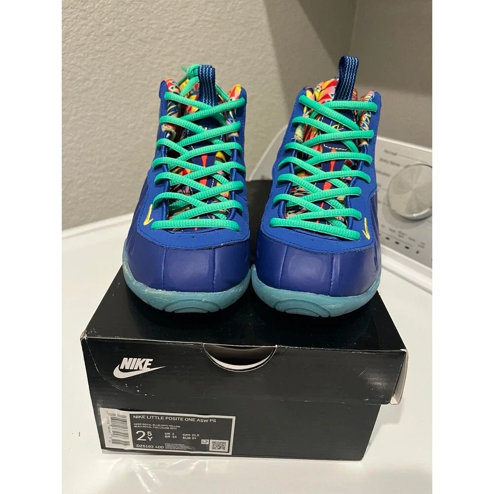 Nike Little Foamposite One ASW Deep Royal Blue Youth Size 2.5Y DZ5192-400 Shoes